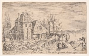 Winter Landscape with Ice Skaters by Jacques de Gheyn II