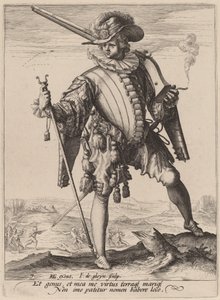 Soldier with Arquebus by Jacques de Gheyn II after Hendrik Goltzius