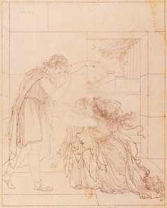 Andromaque at Feet of Pyrrhus, Illustration for Andromaque by Jean Racine