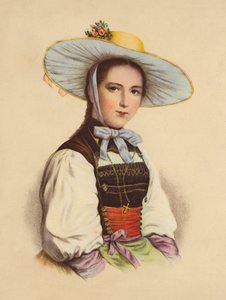 Swiss Girl in National Dress by Jakob (after) Suter