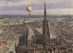 Balloon Ride over Vienna (View of Vienna from the Southwest with a Balloon over the City) by Jakob Alt