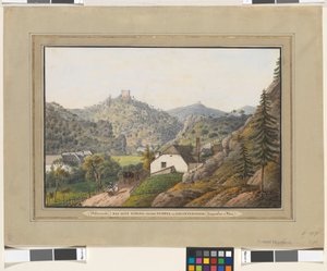 Jacob Alt: The Old Castle and the Temple at Liechtenstein by Jakob Alt