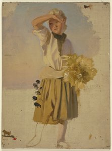 Peasant Girl with Sheaf, Shielding Her Eyes from the Sun by Jakob Becker