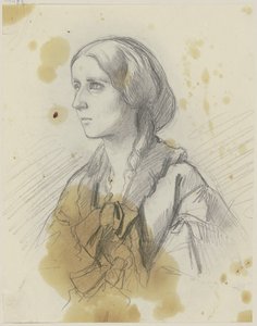 Bust of a Young Girl Facing Left by Jakob Becker