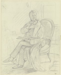 Young Man Sitting in an Armchair with a Book by Jakob Becker