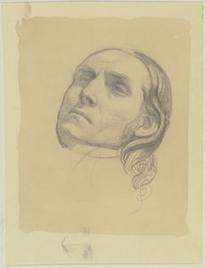Reclining Head of a Farmer with Half-Open Eyes by Jakob Becker