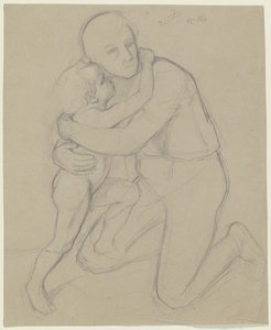 Man with Child by Jakob Becker