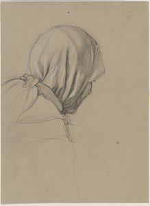 Back View of a Woman with Headscarf by Jakob Becker