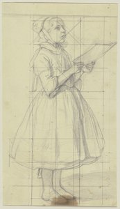 Singing Peasant Girl by Jakob Becker