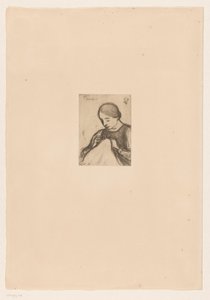 Portrait of Malvina Dedeyn with Needlework by Jakob Smits