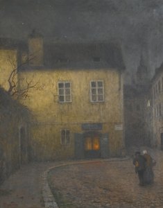 A Street Corner in Prague by Jakub Schikaneder