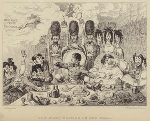 The Hand-writing on the Wall: parody on Belshazzar