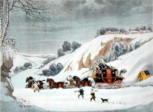 A Mail in Deep Snow, engraved by George Hunt