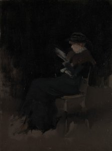 Arrangement in Black: Girl Reading, ca. 1880-90 by James Abbott McNeill Whistler