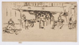 Booth, Market Place, Loches by James Abbott McNeill Whistler