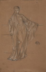 Draped Figure at a Railing by James Abbott McNeill Whistler