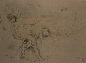 Draped figure reclining by James Abbott McNeill Whistler