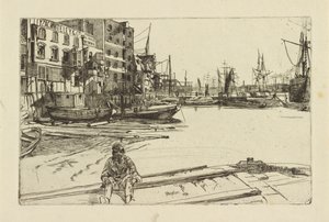 Eagle Wharf Tyzac Whiteley and Co., 1859 by James Abbott McNeill Whistler