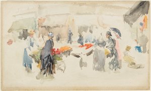 Flower Market, Dieppe by James Abbott McNeill Whistler