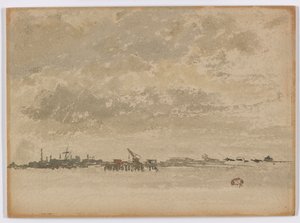 Grey and Silver–Purfleet, 1881-1883 by James Abbott McNeill Whistler