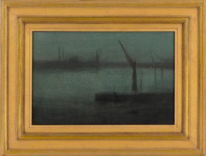 Nocturne: Blue and Silver--Battersea Reach, 1870-1875 by James Abbott McNeill Whistler