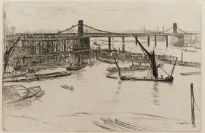 Old Hungerford Bridge, 1861
