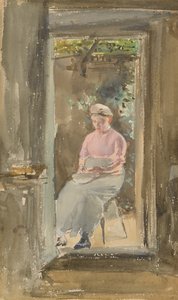 Pink Note - Shelling Peas, 1882-1884 by James Abbott McNeill Whistler