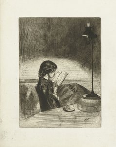 Portrait of Deborah Delano Reading by Lamplight by James Abbott McNeill Whistler