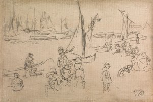 Portsmouth Children, from a set of twelve etchings entitled The Naval Review by James Abbott McNeill Whistler