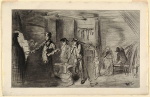 Print, The Forge, from the Series Etchings on the Thames and Other Subjects, 1861