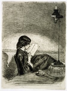 Reading by Lamplight by James Abbott McNeill Whistler