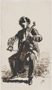 Sir Seymour Haden Playing the Cello (c.1855)