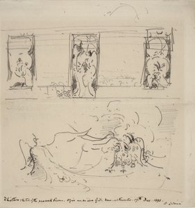 Sketch of the Peacock Room by James Abbott McNeill Whistler