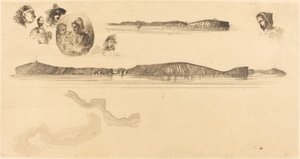 Sketches on the Coast Survey Plate by James Abbott McNeill Whistler
