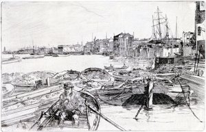 View of the Thames, Over the London Basin (England), in 1859, Belongs to a Series of Engravings on the Thames, Which Highlights the Community of Maritime Workers in the English Capital