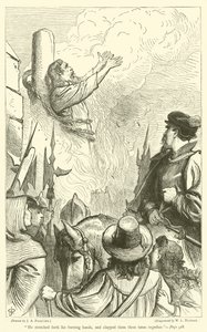 He stretched forth his burning hands, and clapped them three times together