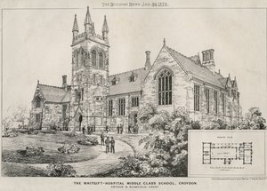 The Whitgift Hospital Middle Class School, Croydon, 1873 by James Akerman
