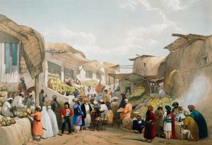 Bazaar at Kabul during the fruit season, First Anglo-Afghan War