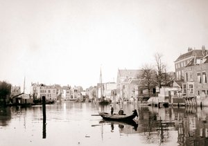 Boat on the canal, Dordrecht, Netherlands, 1898 by James Batkin