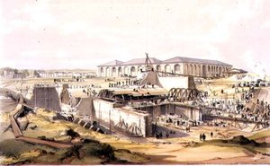 Building the Stationary Engine House, Camden Town, April 28th 1837 by James Bourne