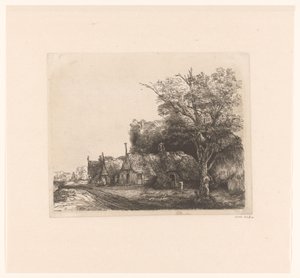Landscape with Three Gabled Cottages Beside a Road by James Bretherton