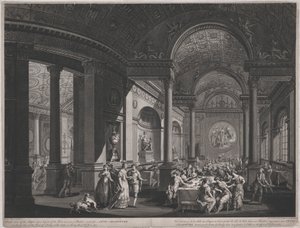Fete Champetre, 9 June 1774 (Inside of the Supper-Room) by James Caldwall