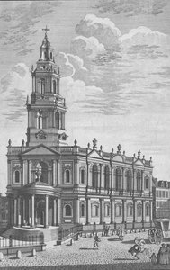 St Marys Church in the Strand, London, mid 18th century