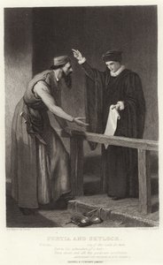 Portia and Shylock, Merchant of Venice, Act IV, Scene I