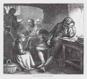 The Jail, Bunyan Asleep by James Dawson Watson