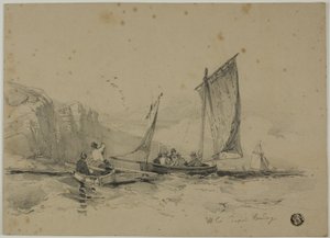 Fishing Boats Near Cliffs
