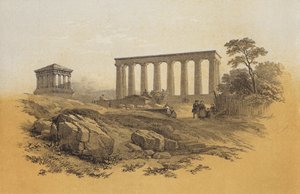 National Monument, Calton Hill by James Duffield Harding