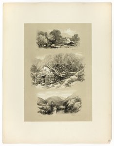 Pandy Mill, Church Pool, and one other subject, from Picturesque Selections by James Duffield Harding