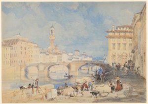 Ponte Santa Trinita, Florence by James Duffield Harding