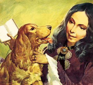 Elizabeth Barrett Browning and Her Cocker Spaniel Flush
